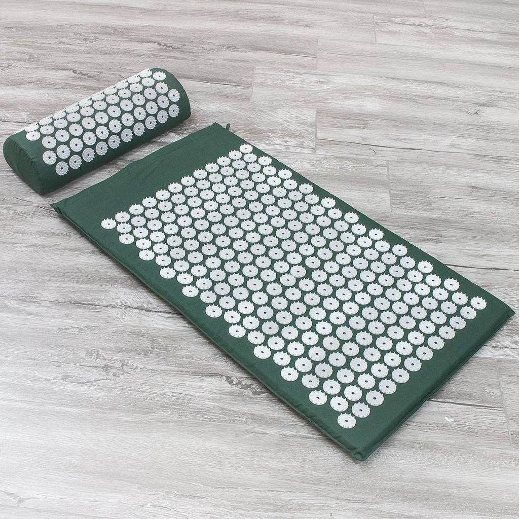 Yogamatten-Set | Kissen | Akupressur | Entspannend | Komfortabel | Langlebig-Dunkelgrün-Luzern Mode