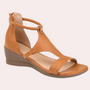 Damen Sandalen mit Keilabsatz für Sommermode-Braun-36-Luzern Mode