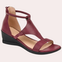 Damen Sandalen mit Keilabsatz für Sommermode-Rot-36-Luzern Mode