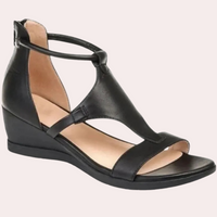 Damen Sandalen mit Keilabsatz für Sommermode-Schwarz-36-Luzern Mode