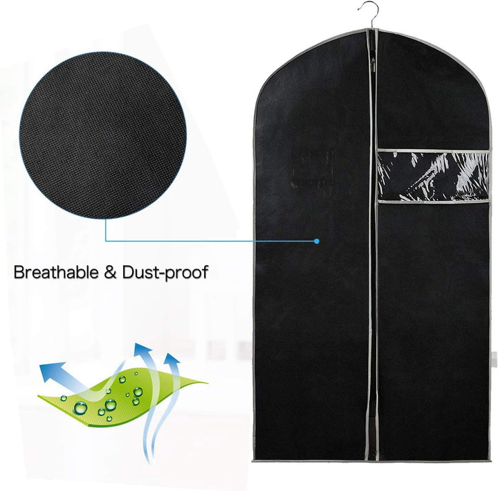 Atmungsaktive Kleidersack-Set – 5er-Pack Kleideraufbewahrungshüllen mit Sichtfenster (2 zum Preis von 1)