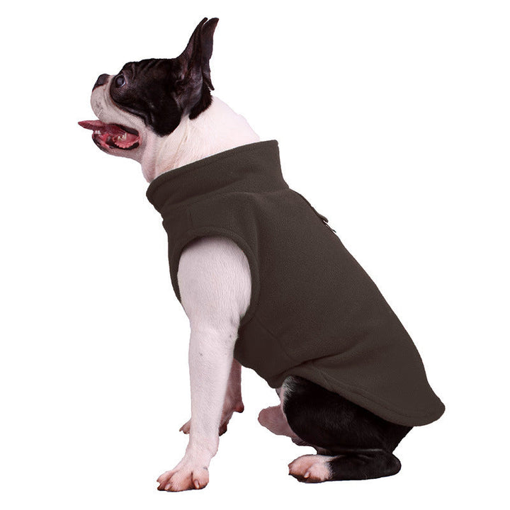 Hundejacke | Fleece, Unifarben, Komfortabel, Waschbar, Vielseitig, Warm, Langlebig-Braun-S-Luzern Mode