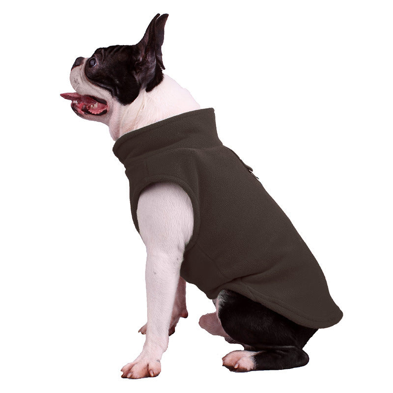 Hundejacke | Fleece, Unifarben, Komfortabel, Waschbar, Vielseitig, Warm, Langlebig-Braun-S-Luzern Mode