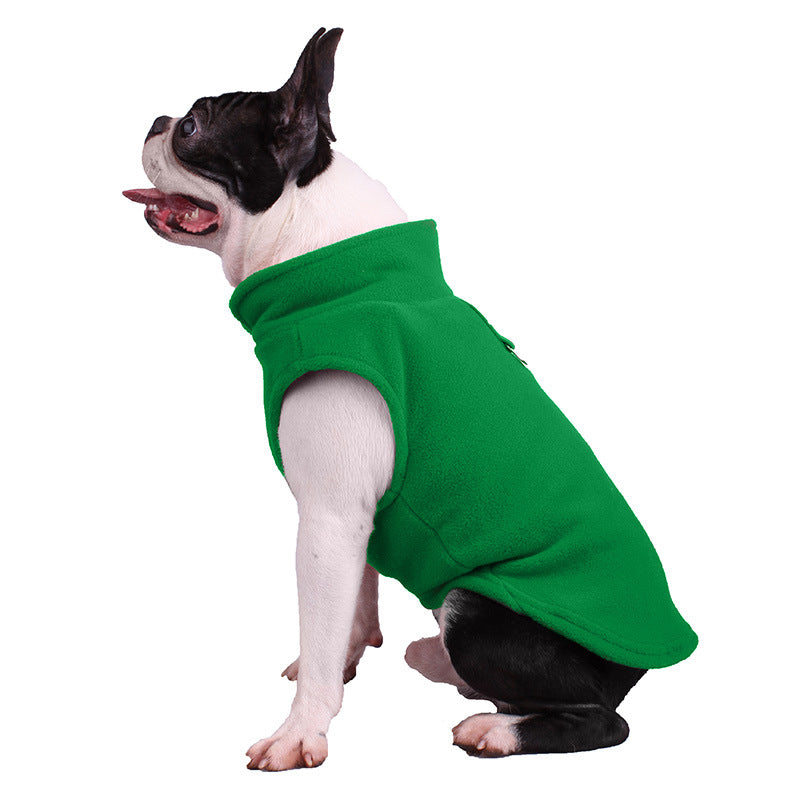 Hundejacke | Fleece, Unifarben, Komfortabel, Waschbar, Vielseitig, Warm, Langlebig-Grün-S-Luzern Mode