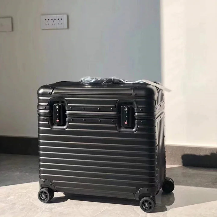 Hartschalenkoffer | Aluminium | 4 Universalrollen | TSA-Zahlenschloss-Grau-S (43 L)-Luzern Mode