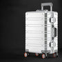 Aluminium Reisekoffer | TSA-Zahlenschloss | Doppelspinnerrollen-Silber-S (37 L)-Luzern Mode