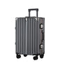 Aluminiumkoffer | Hartschale | Doppelte Rollen | Zahlenschloss-Grau-S (38 L)-Luzern Mode