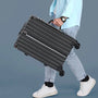 Aluminiumkoffer | Hartschale | Doppelte Rollen | Zahlenschloss-Schwarz-S (38 L)-Luzern Mode