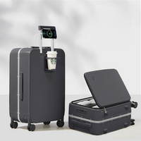 Aluminiumkoffer | USB-Port | TSA-Zahlenschloss | 4 Universalrollen-Grau-S (42 L)-Luzern Mode