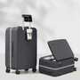 Aluminiumkoffer | USB-Port | TSA-Zahlenschloss | 4 Universalrollen-Grau-S (42 L)-Luzern Mode