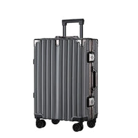 Hartschalenkoffer | Aluminiumrahmen | Stabil | Robust | Zahlenschloss-Grau-S (40 L)-Luzern Mode