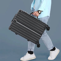Hartschalenkoffer | Aluminiumrahmen | Stabil | Robust | Zahlenschloss-Schwarz-S (40 L)-Luzern Mode