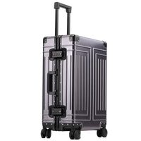 Aluminiumrahmen-Hartschalenkoffer | Robust | Modern | Universalrollen-Grau-S (42 L)-Luzern Mode