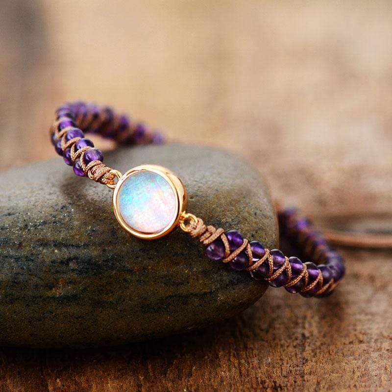 Amethyst Opal Yoga Armband - Handgefertigtes Schmuckstück-Lila-Luzern Mode