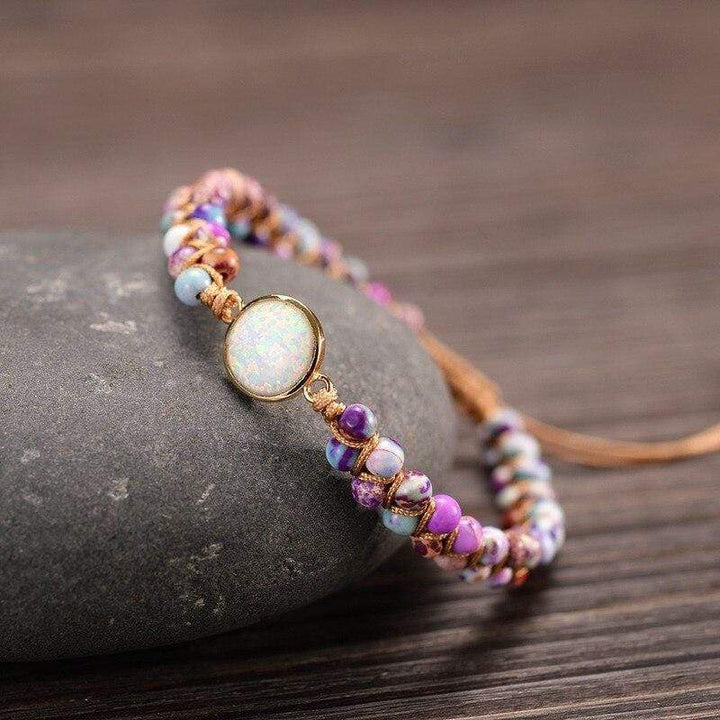 Amethyst Opal Yoga Armband - Handgefertigtes Schmuckstück-Rosa-Luzern Mode
