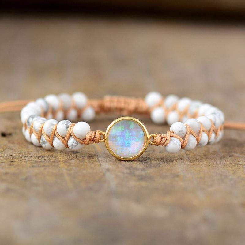 Amethyst Opal Yoga Armband - Handgefertigtes Schmuckstück-Weiß-Luzern Mode