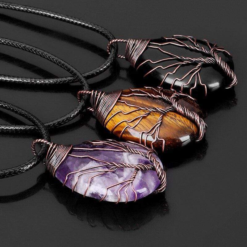 Amethyst-Tropfenkette | Heilend Handgefertigt Spirituell Stilvoll-Luzern Mode
