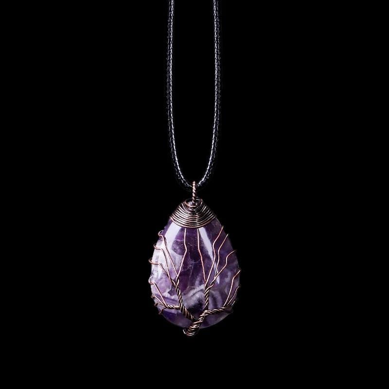 Amethyst-Tropfenkette | Heilend Handgefertigt Spirituell Stilvoll-Luzern Mode
