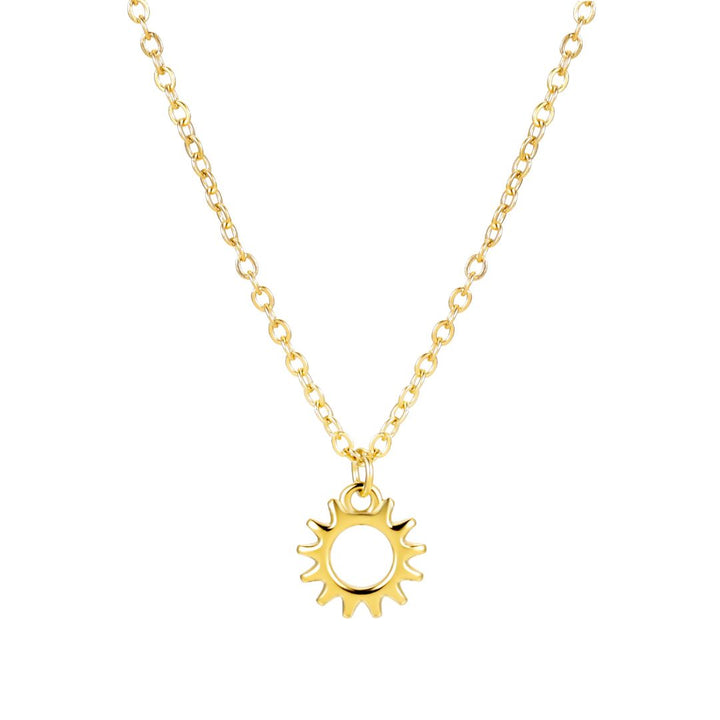 Halskette für Damen | Gold | Sonnenanhänger | Dezent | Stilvoll-Luzern Mode