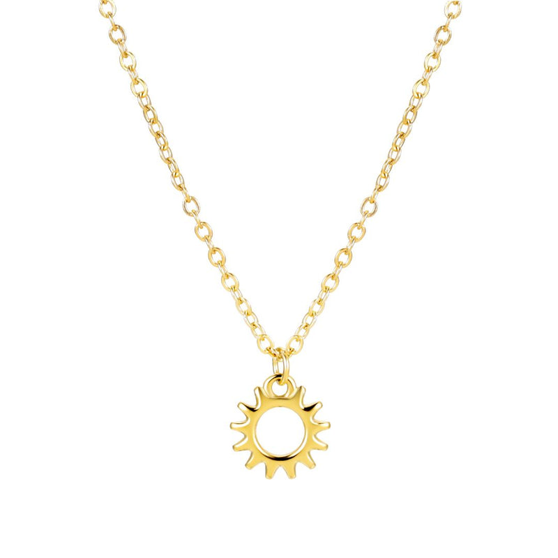 Halskette für Damen | Gold | Sonnenanhänger | Dezent | Stilvoll-Luzern Mode