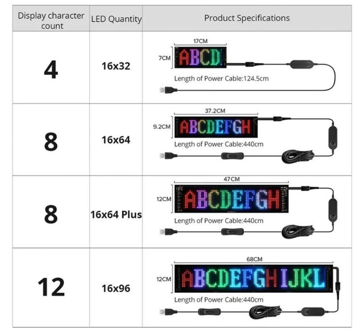 LED Auto-Display | Anpassbar Stilvoll Einzigartig Vielseitig Einstellbar-Luzern Mode