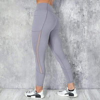 Anti-Cellulite Leggings mit Taschen für Damen Fitness-Grau-S-Luzern Mode