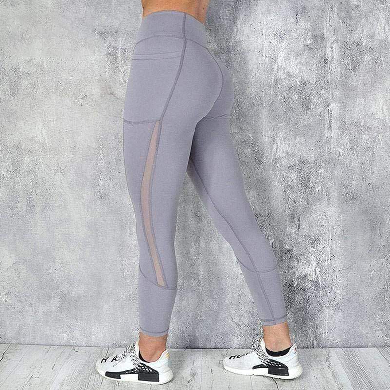 Anti-Cellulite Leggings mit Taschen für Damen Fitness-Grau-S-Luzern Mode