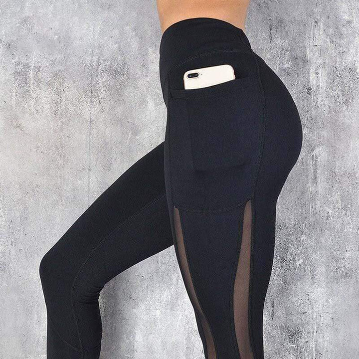 Anti-Cellulite Leggings mit Taschen für Damen Fitness-Schwarz-S-Luzern Mode