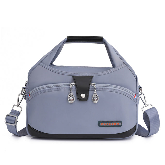 Wasserdichte Damenhandtasche aus Oxford-Stoff, robust-Hellblau-Luzern Mode