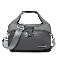 Wasserdichte Damenhandtasche aus Oxford-Stoff, robust-Hellgrau-Luzern Mode