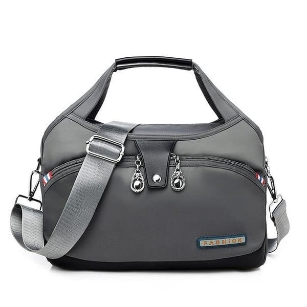 Wasserdichte Damenhandtasche aus Oxford-Stoff, robust-Hellgrau-Luzern Mode