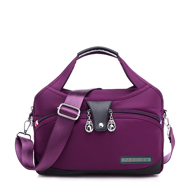 Wasserdichte Damenhandtasche aus Oxford-Stoff, robust-Lila-Luzern Mode