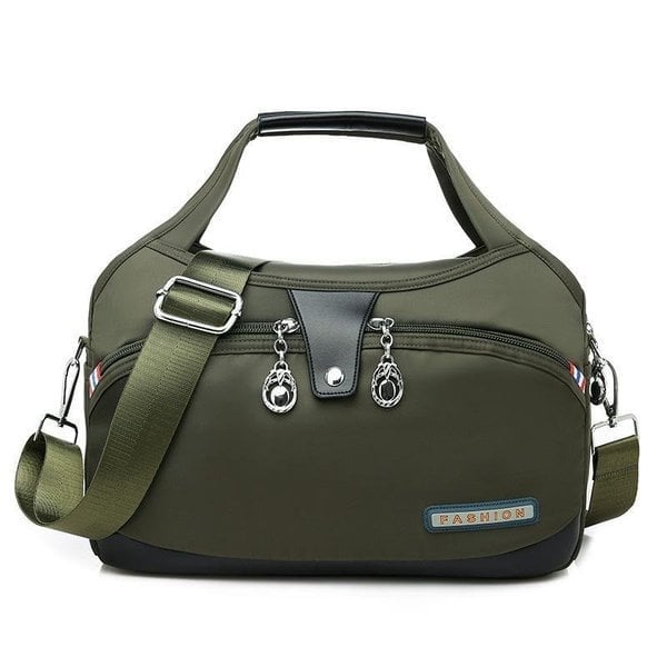 Wasserdichte Damenhandtasche aus Oxford-Stoff, robust-Olive-Luzern Mode