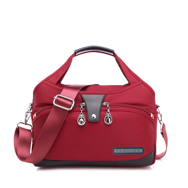 Wasserdichte Damenhandtasche aus Oxford-Stoff, robust-Rot-Luzern Mode
