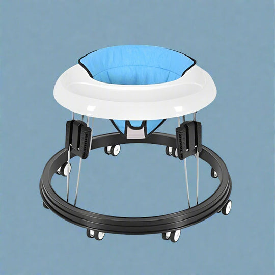 Baby Laufwagen | Stoßstange | Stabil | 8 drehbare Räder | 2-in-1 | Zusammenklappbar-Blau-Luzern Mode