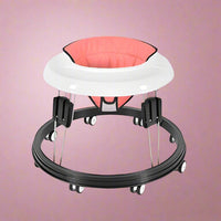 Baby Laufwagen | Stoßstange | Stabil | 8 drehbare Räder | 2-in-1 | Zusammenklappbar-Rosa-Luzern Mode