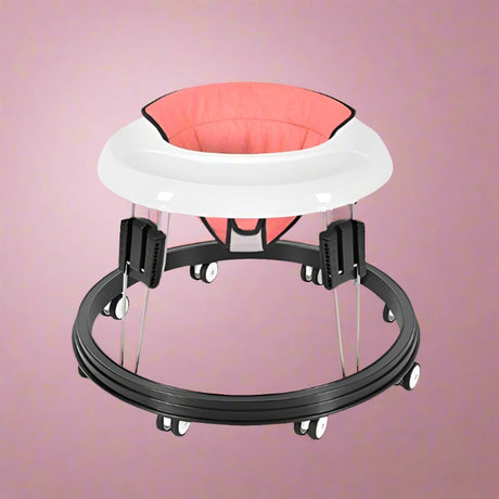 Baby Laufwagen | Stoßstange | Stabil | 8 drehbare Räder | 2-in-1 | Zusammenklappbar-Rosa-Luzern Mode