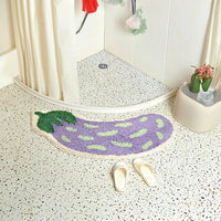 Badmat | Banane | Aubergine | Absorbierend | rutschfest | schnelltrocknend-S (40x80cm)-Aubergine-Luzern Mode