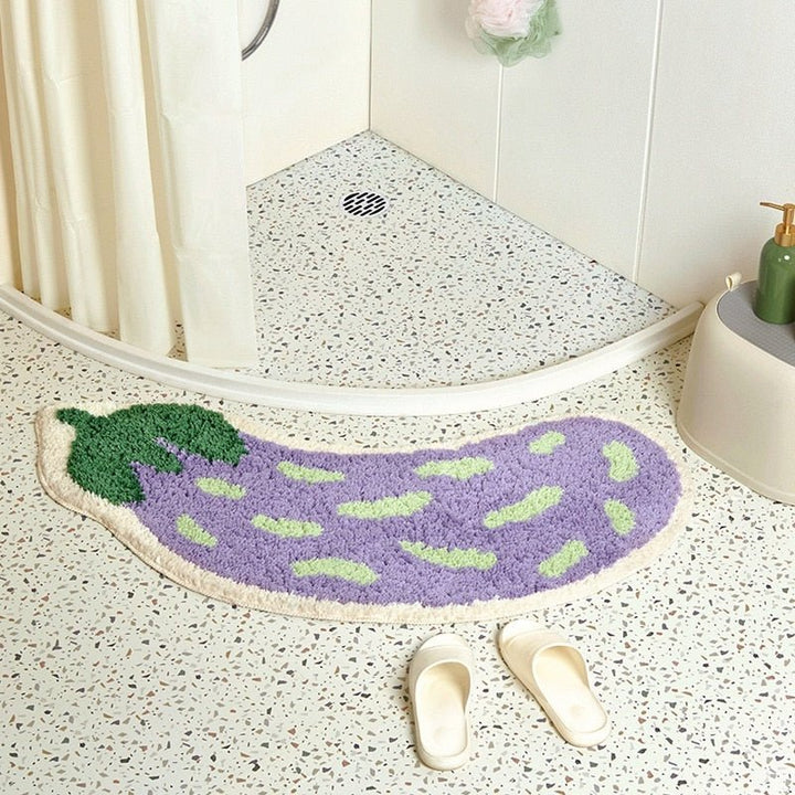 Badmat | Banane | Aubergine | Absorbierend | rutschfest | schnelltrocknend-Luzern Mode