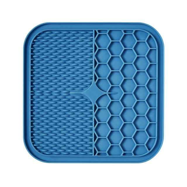 Hunde Likmat | Anti-Stress | Latex | Textur | Tierfreundlich | Saugnapf-Blau-S (15x15 cm)-Luzern Mode
