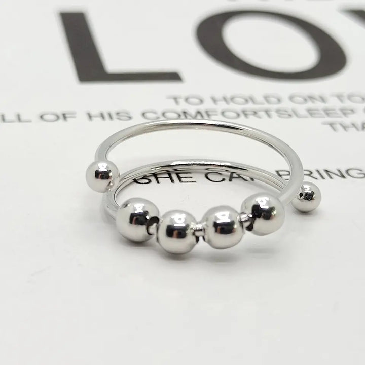 Anti-Stress-Ring | Stilvoll | Verstellbar | One-Size | Effektiv | Vielseitig-Silber-Luzern Mode