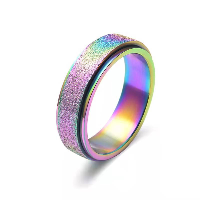 Spinner-Ring | Anti-Stress | Silber | Langlebig | Modern | Stilvoll | Farbig-6-Luzern Mode