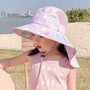 Unisex Kinder Sonnenhut mit UV-Schutz und Nackenschutz-Schwarz-Luzern Mode