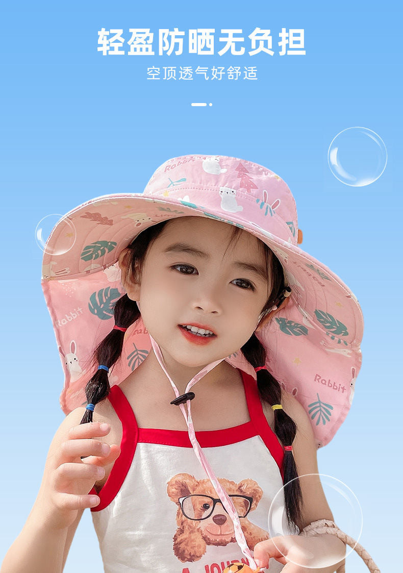 Unisex Kinder Sonnenhut mit UV-Schutz und Nackenschutz-Luzern Mode