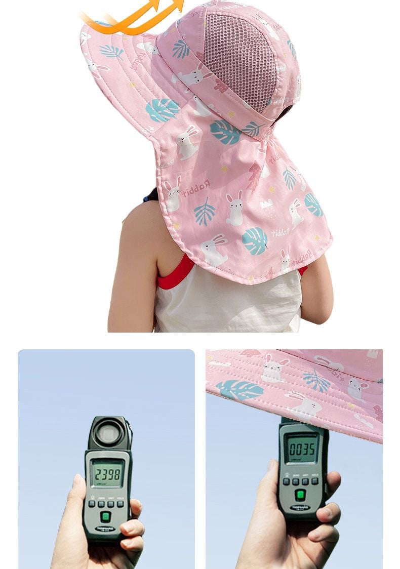 Unisex Kinder Sonnenhut mit UV-Schutz und Nackenschutz-Luzern Mode