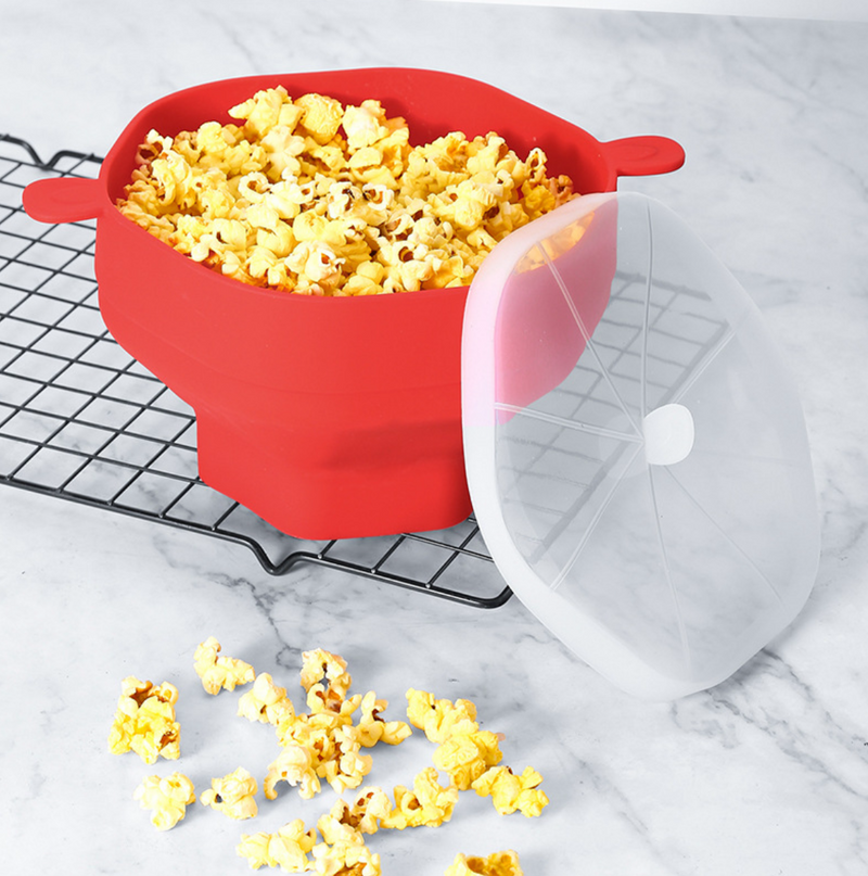 Popcorn-Maker | Silikon Antihaft Langlebig Hitzebeständig Mikrowelle-Rot-Luzern Mode
