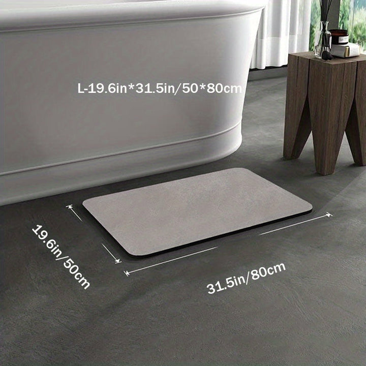 Badmatte | Rechteckig, Antirutsch, Schnell trocknend, Absorbierend, Sicher, Stilvoll-Grau-50x80CM-Luzern Mode