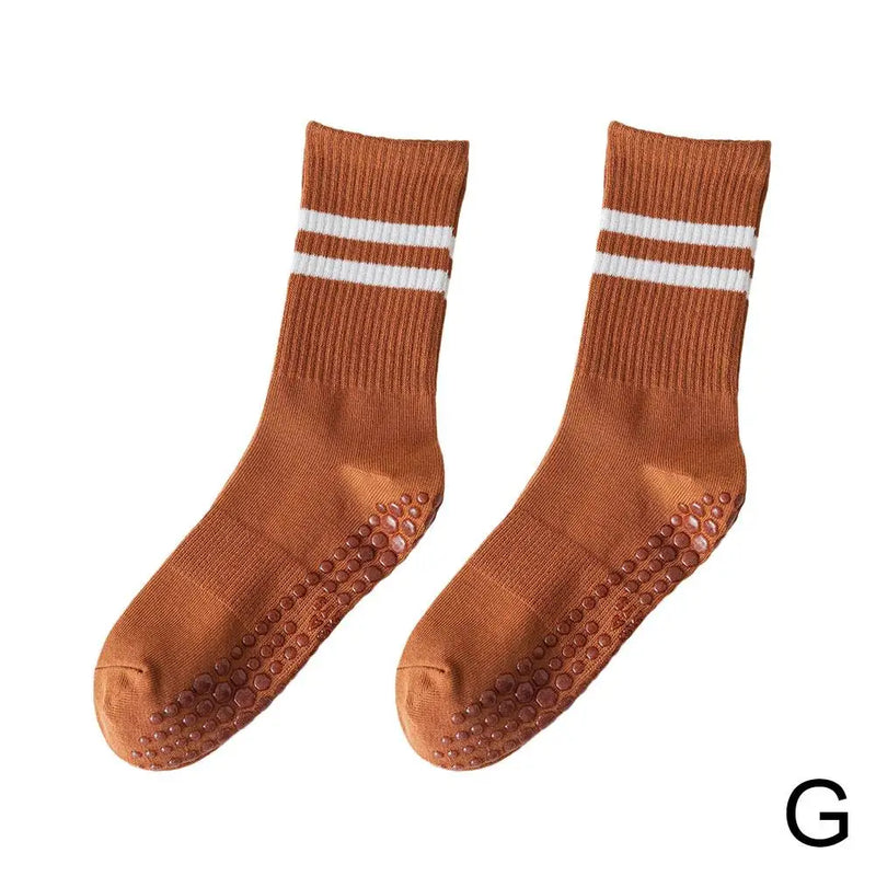Rutschfeste Socken für Yoga und Pilates Damen Herren-Braun-Luzern Mode