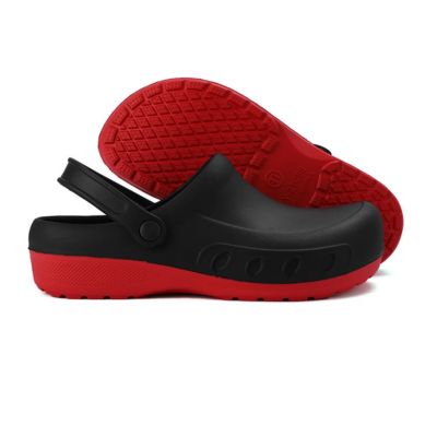 Kochschuhe | rutschfest | wasserabweisend | Einsteig | leichtgewicht-Rot Schwarz-35-Luzern Mode