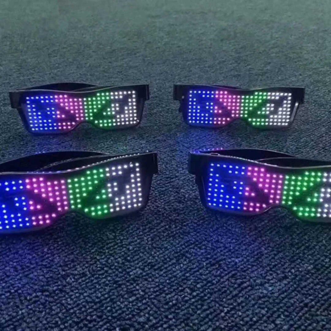 LED Feierbrille | Programmierbar | Text | Animation | 200 Lampen-Luzern Mode